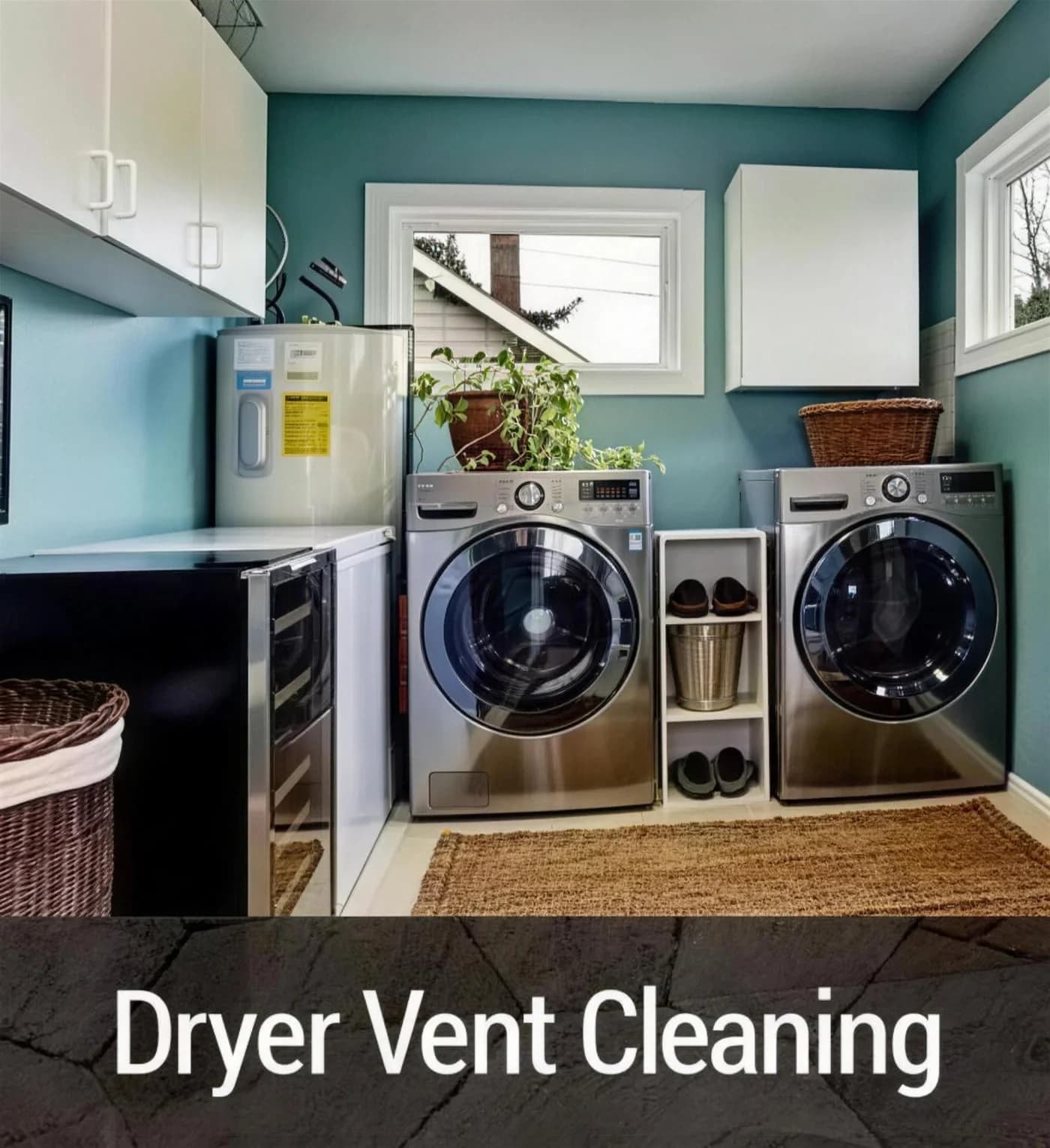 Technician cleaning a residential dryer vent in Amarillo, TX