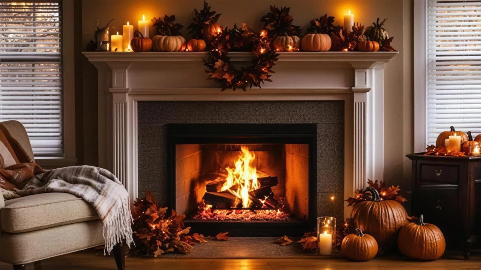 Real Fyre gas logs burning in a finished Amarillo fireplace